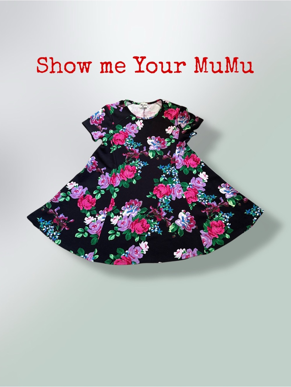 Girls' Black Floral Swing Dress - Brand: Unsure